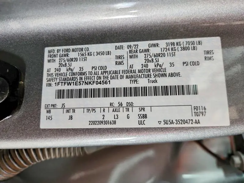 2022 FORD F150 SUPERCREW  