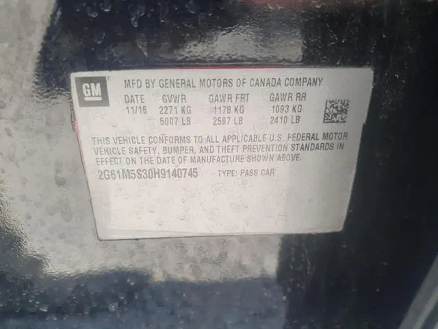 2017 CADILLAC XTS LUXURY  