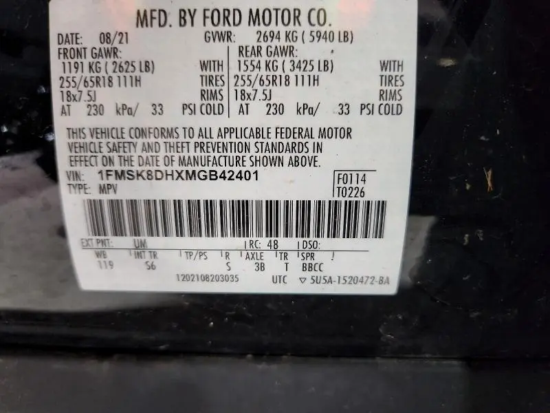 2021 FORD EXPLORER XLT  