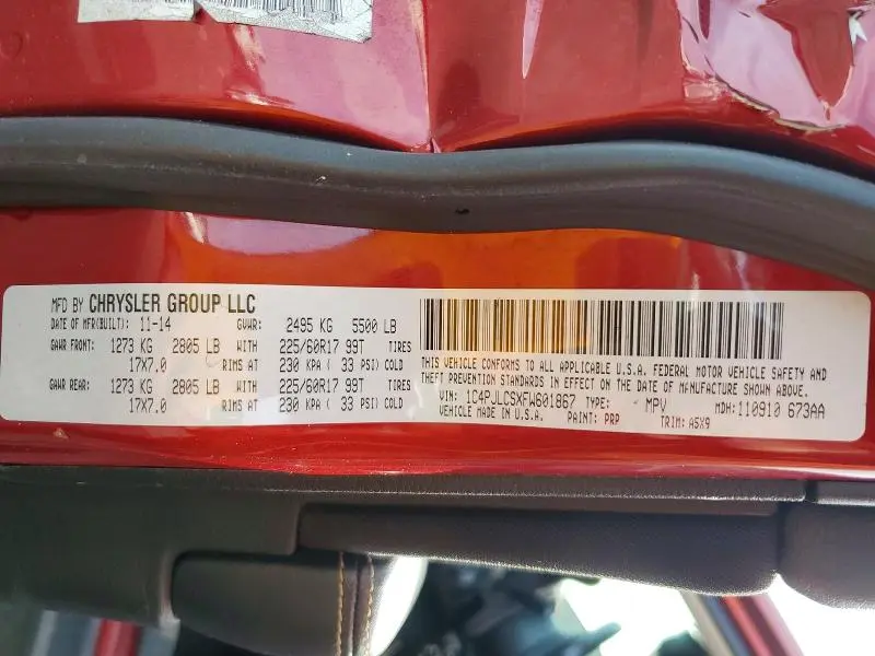 2015 JEEP CHEROKEE LATITUDE  