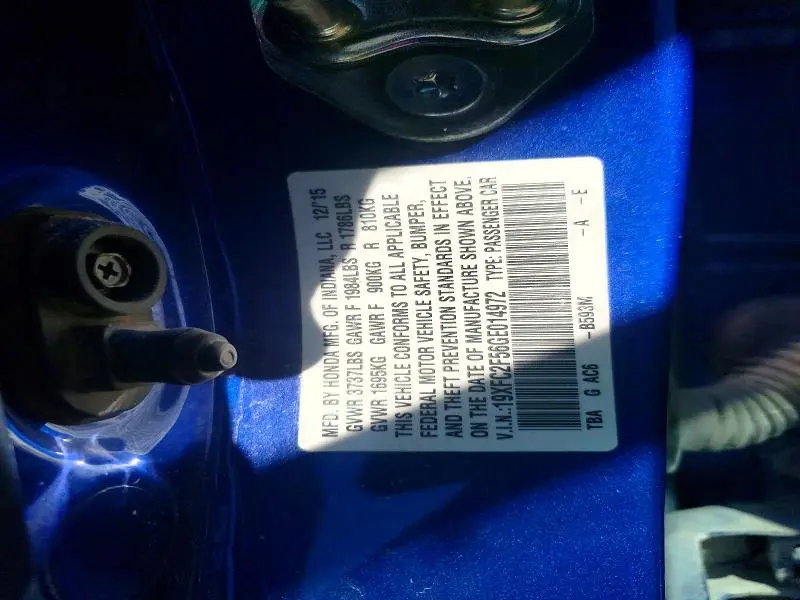 2016 HONDA CIVIC LX  