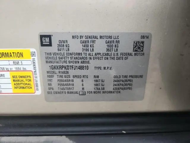 2015 GMC ACADIA SLE  