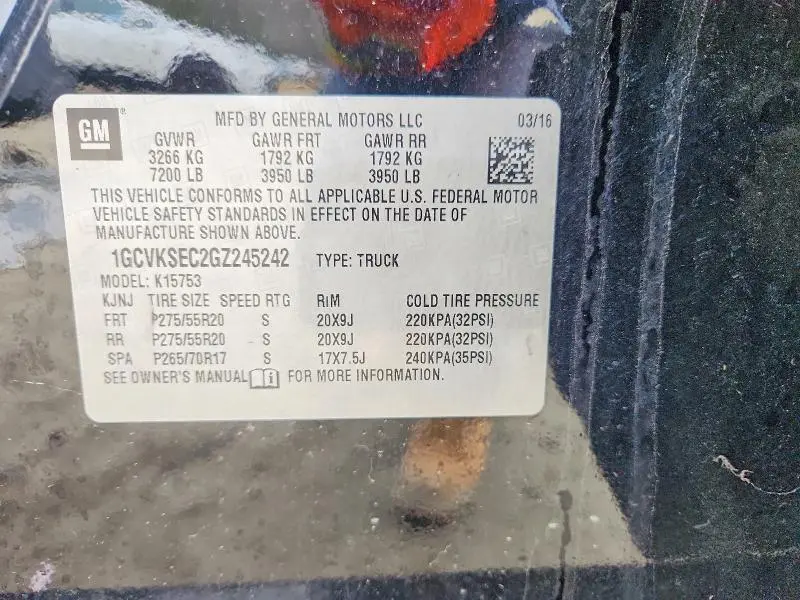 2016 CHEVROLET SILVERADO K1500 LTZ  