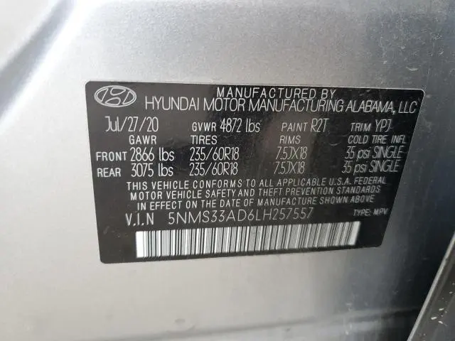 2020 HYUNDAI SANTA FE SEL  