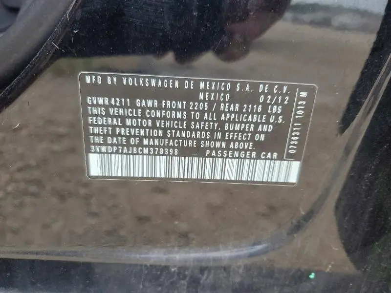 2012 VOLKSWAGEN JETTA SE  