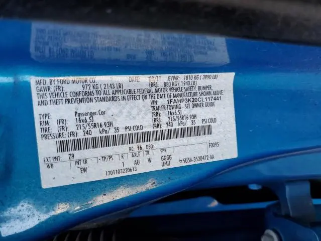 2012 FORD FOCUS SE  