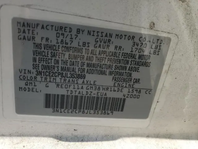 2018 NISSAN VERSA NOTE S  