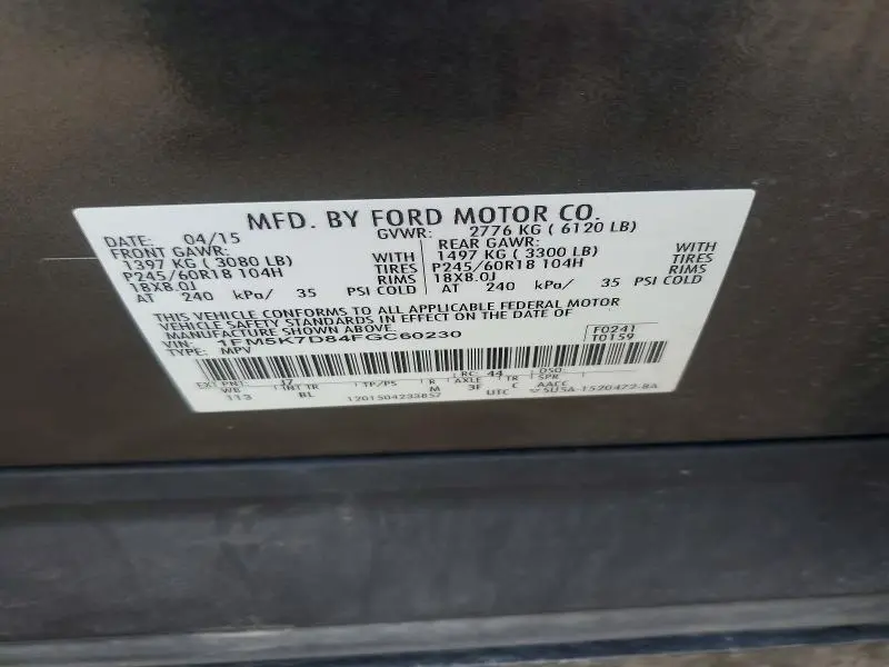 2015 FORD EXPLORER XLT  