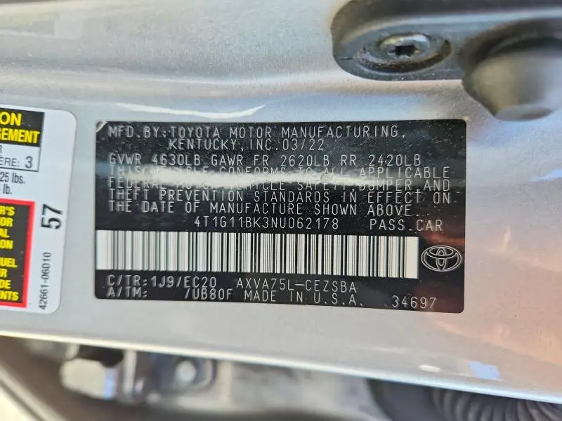 2022 TOYOTA CAMRY SE NIGHTSHADE  