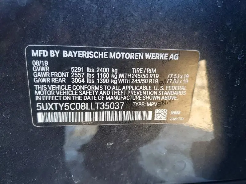 2020 BMW X3 XDRIVE30I  