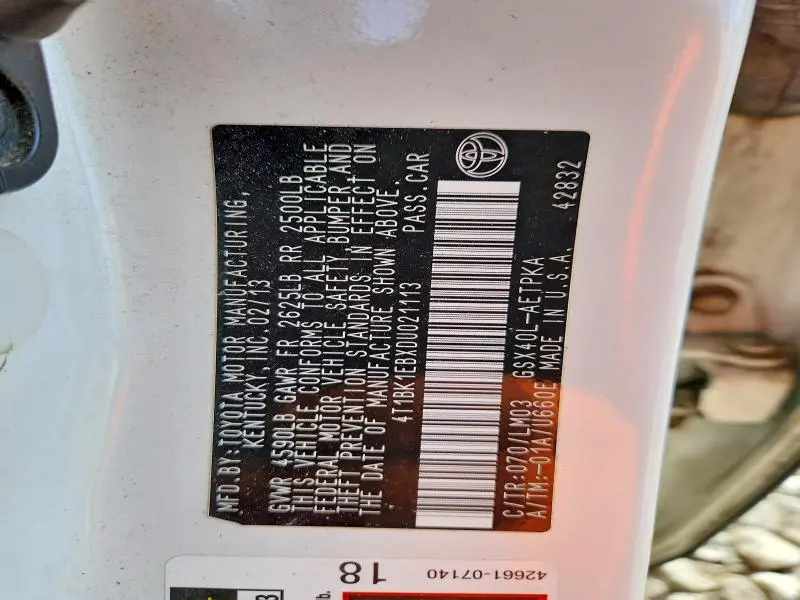 2013 TOYOTA AVALON BASE  