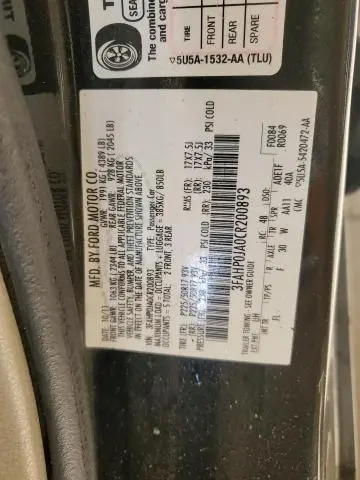 2012 FORD FUSION SEL  