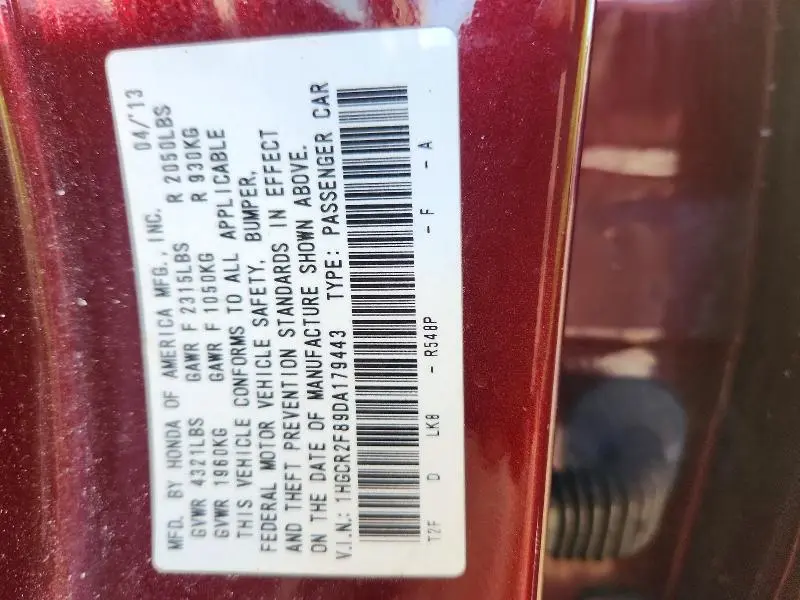 2013 HONDA ACCORD EXL  