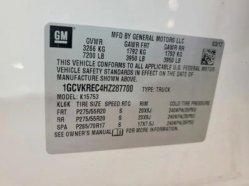 2017 CHEVROLET SILVERADO K1500 LT  