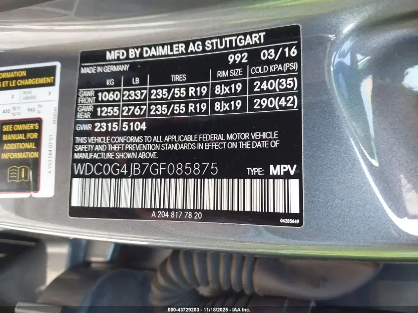 2016 MERCEDES-BENZ GLC 300  