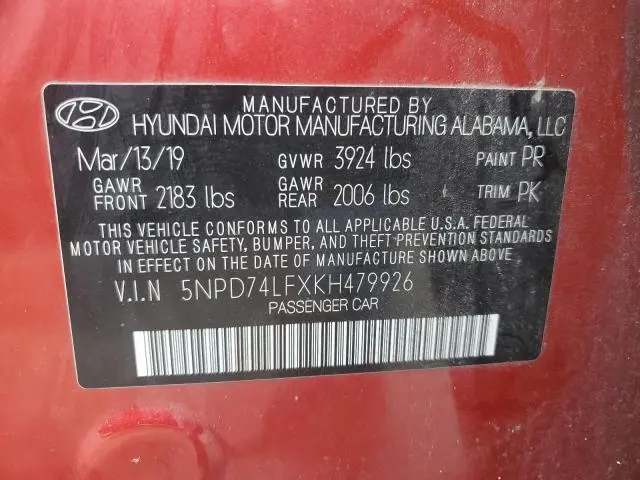 2019 HYUNDAI ELANTRA SE  