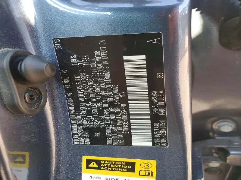 2013 TOYOTA HIGHLANDER PLUS  