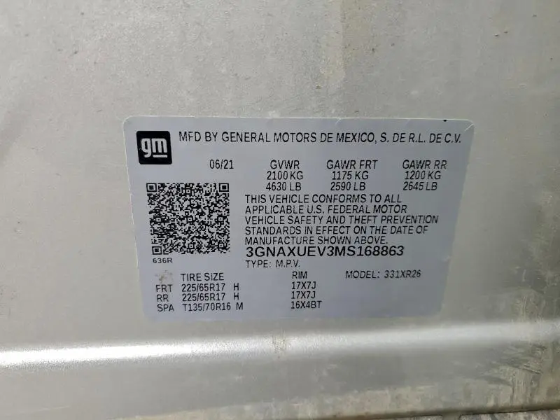 2021 CHEVROLET EQUINOX LT  