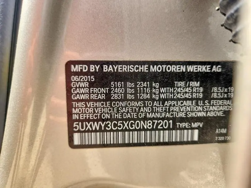 2016 BMW X3 XDRIVE28D  