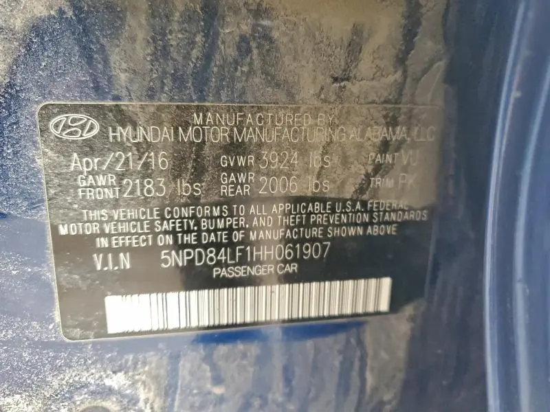 2017 HYUNDAI ELANTRA SE  