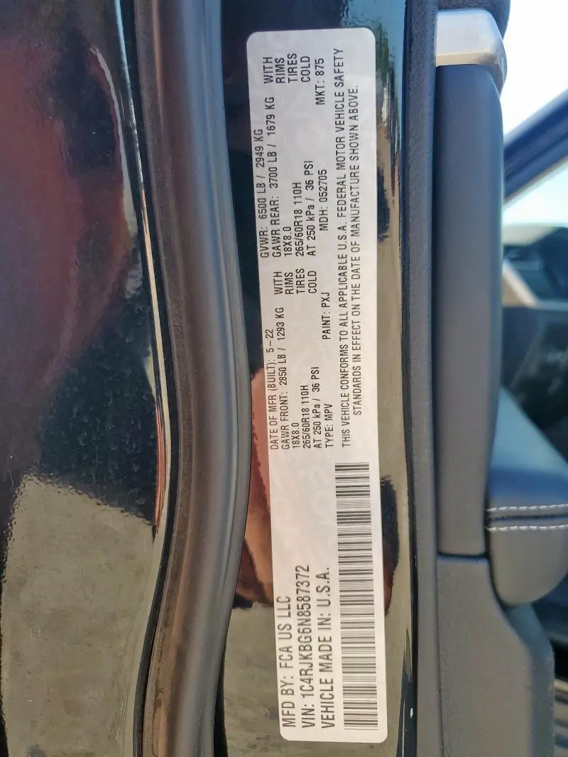 2022 JEEP GRAND CHEROKEE L LIMITED  