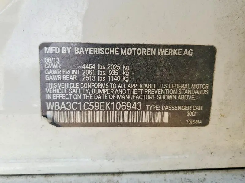 2014 BMW 328 I SULEV  
