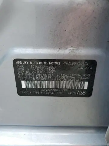 2024 MITSUBISHI MIRAGE ES  