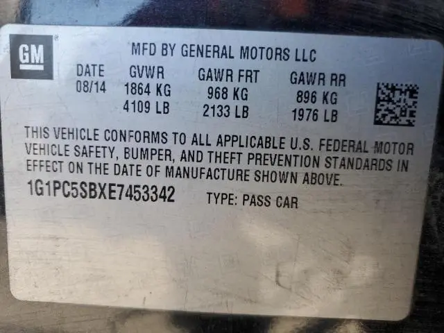 2014 CHEVROLET CRUZE LT  