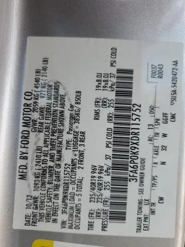 2013 FORD FUSION TITANIUM  