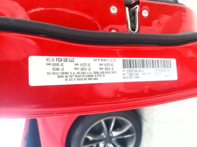2016 DODGE CHARGER R  