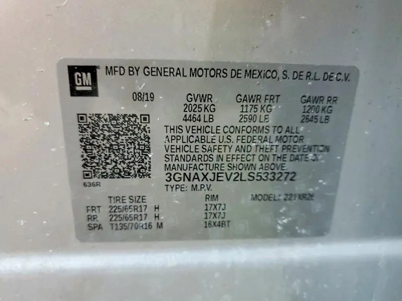 2020 CHEVROLET EQUINOX LT  