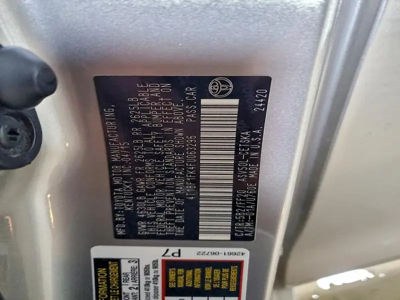 2015 TOYOTA CAMRY LE  