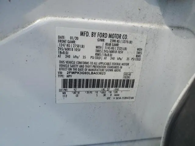 2020 FORD EDGE SE  