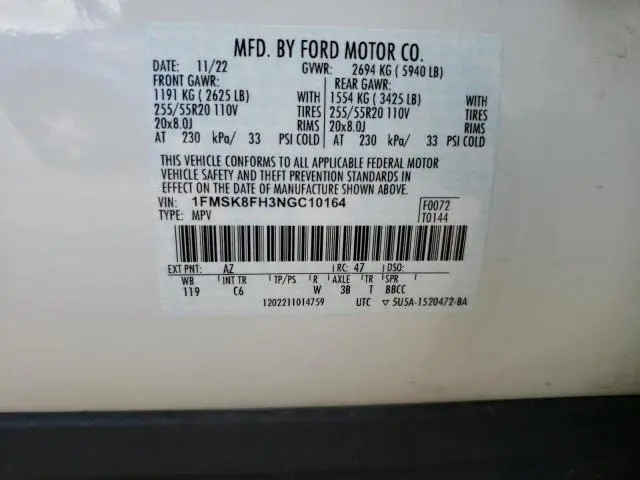 2022 FORD EXPLORER LIMITED  