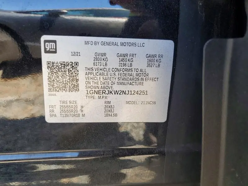 2022 CHEVROLET TRAVERSE RS  