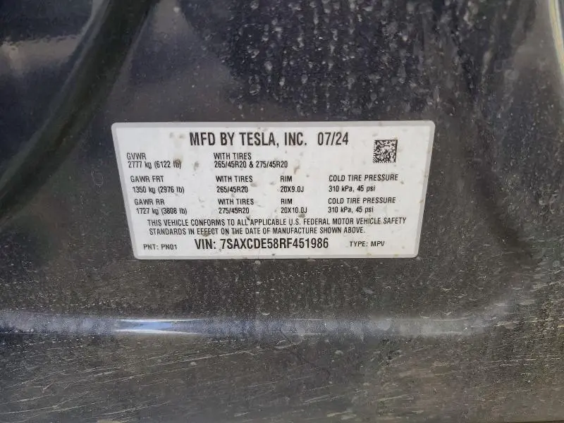 2024 TESLA MODEL X   