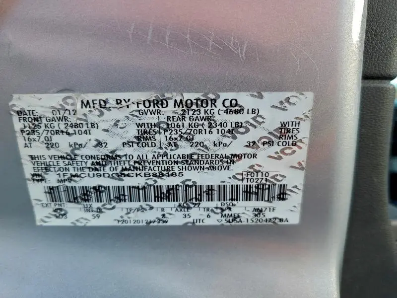 2012 FORD ESCAPE XLT  