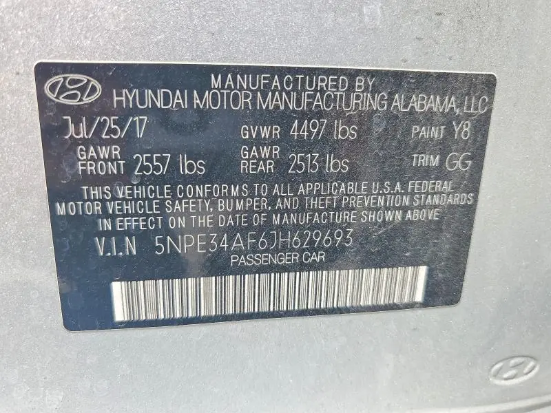 2018 HYUNDAI SONATA LIMITED  