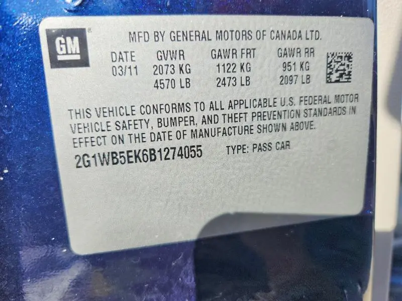 2011 CHEVROLET IMPALA LT  