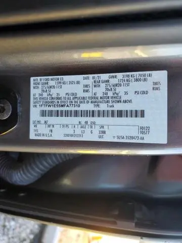 2021 FORD F150 SUPERCREW  