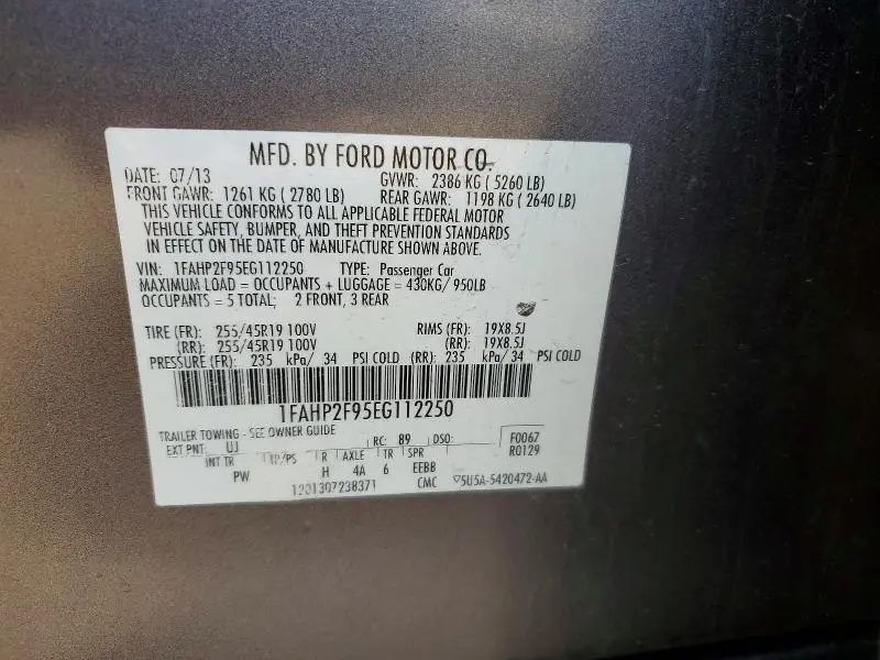 2014 FORD TAURUS LIMITED  
