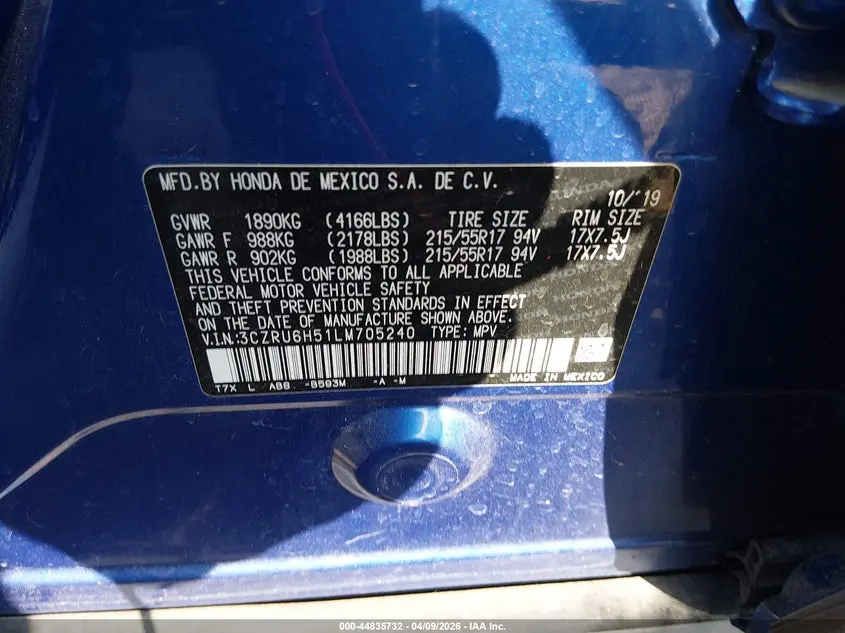 2020 HONDA HR-V AWD EX