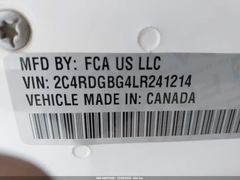 2020 DODGE GRAND CARAVAN SE