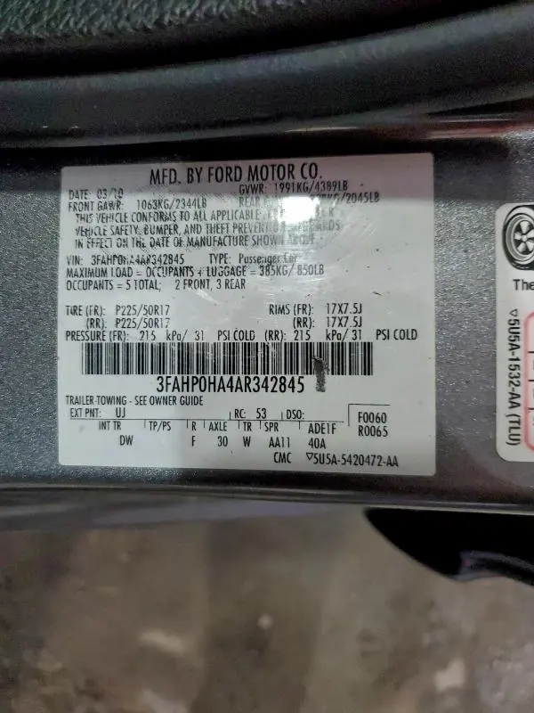 2010 FORD FUSION SE  