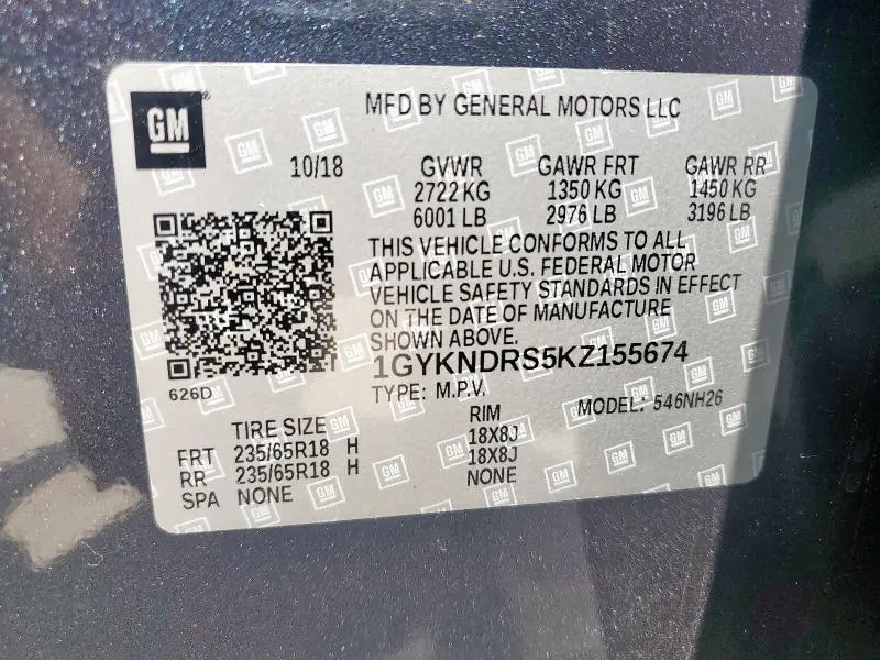 2019 CADILLAC XT5 LUXURY  