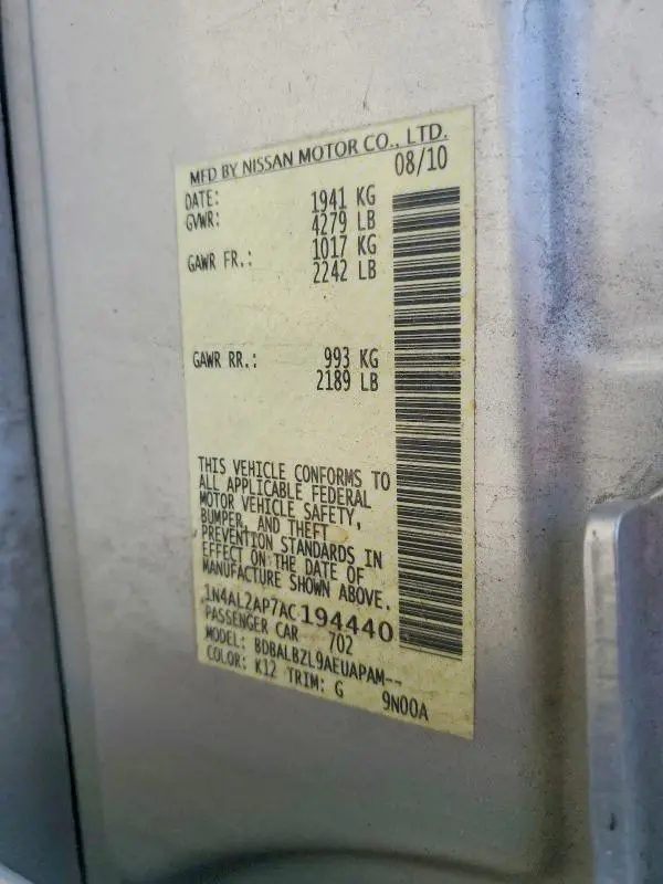 2010 NISSAN ALTIMA 2.5  