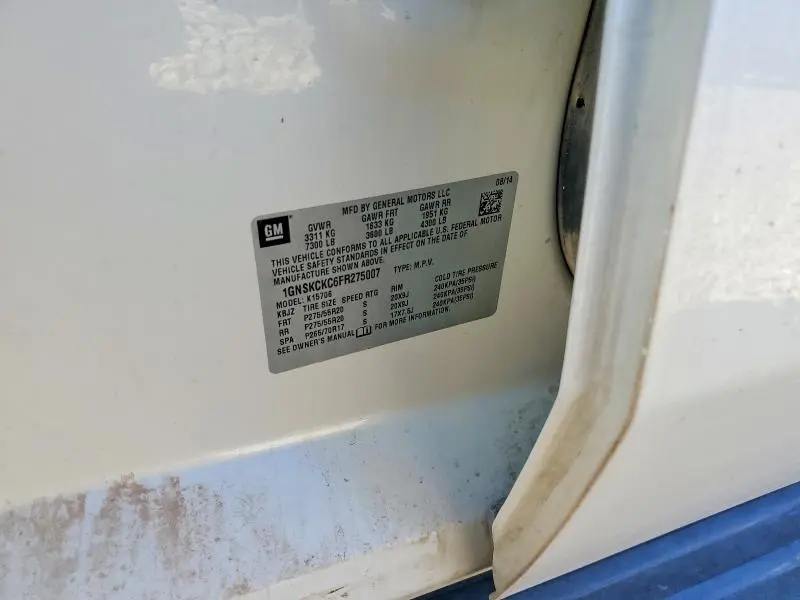 2015 CHEVROLET TAHOE K1500 LTZ  