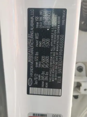 2022 HYUNDAI SANTA CRUZ LIMITED