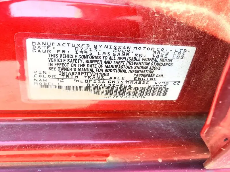 2015 NISSAN SENTRA   