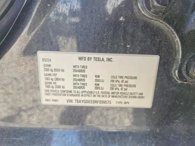 2024 TESLA MODEL Y   